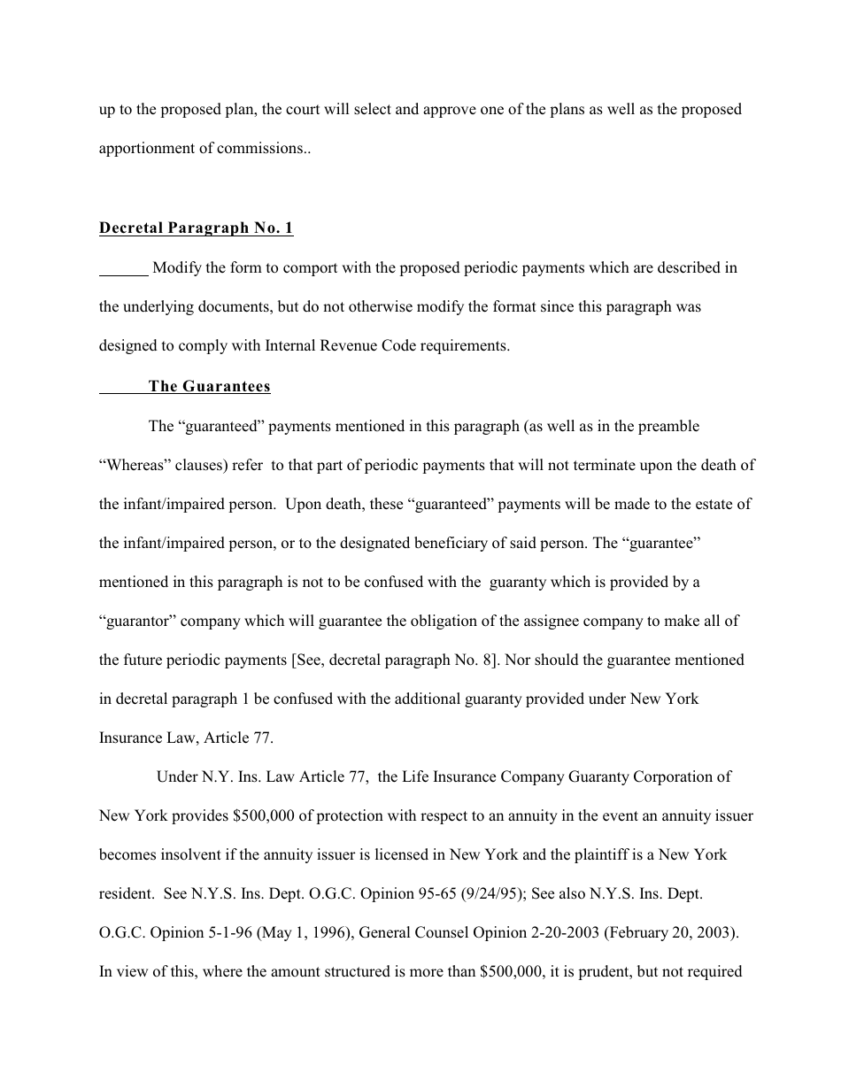 Complex Order for a Structured Settlement Form - New York, Page 13