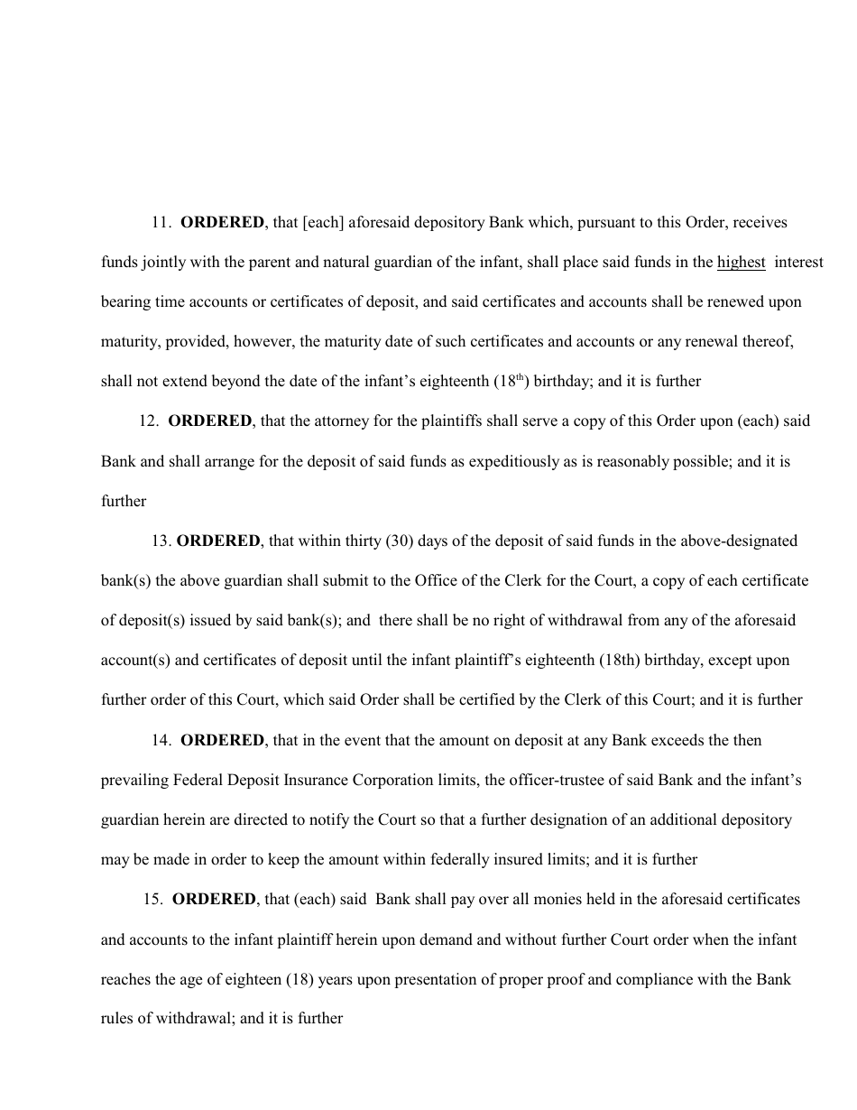 Complex Order for a Structured Settlement Form - New York, Page 8