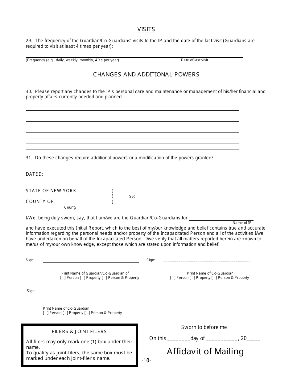 Initial Report Template - New York, Page 10