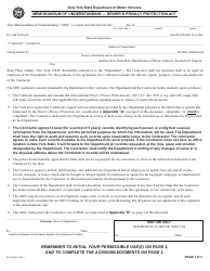 Form MV-15MOU Memorandum of Understanding - Driver&#039;s Privacy Protection Act - New York