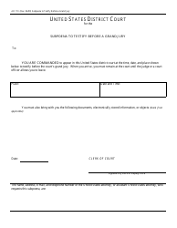 Document preview: Form AO110 Subpoena to Testify Before a Grand Jury