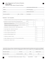 Form OTP-1 Distributor&#039;s Other Tobacco Products Tax Return - Rhode Island