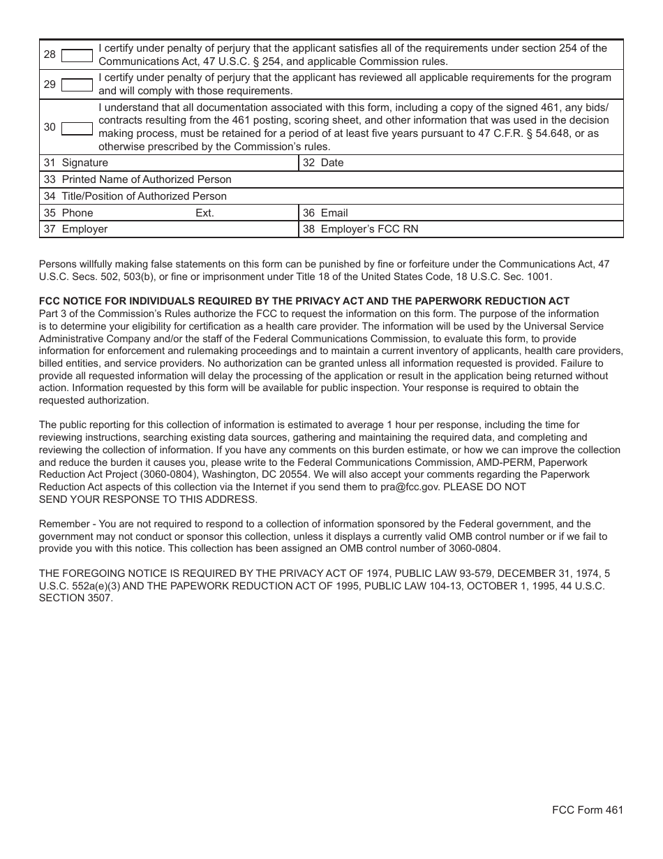 FCC Form 461 Rural Health Care (Rhc) Universal Service Healthcare Connect Fund Request for Services Form, Page 4