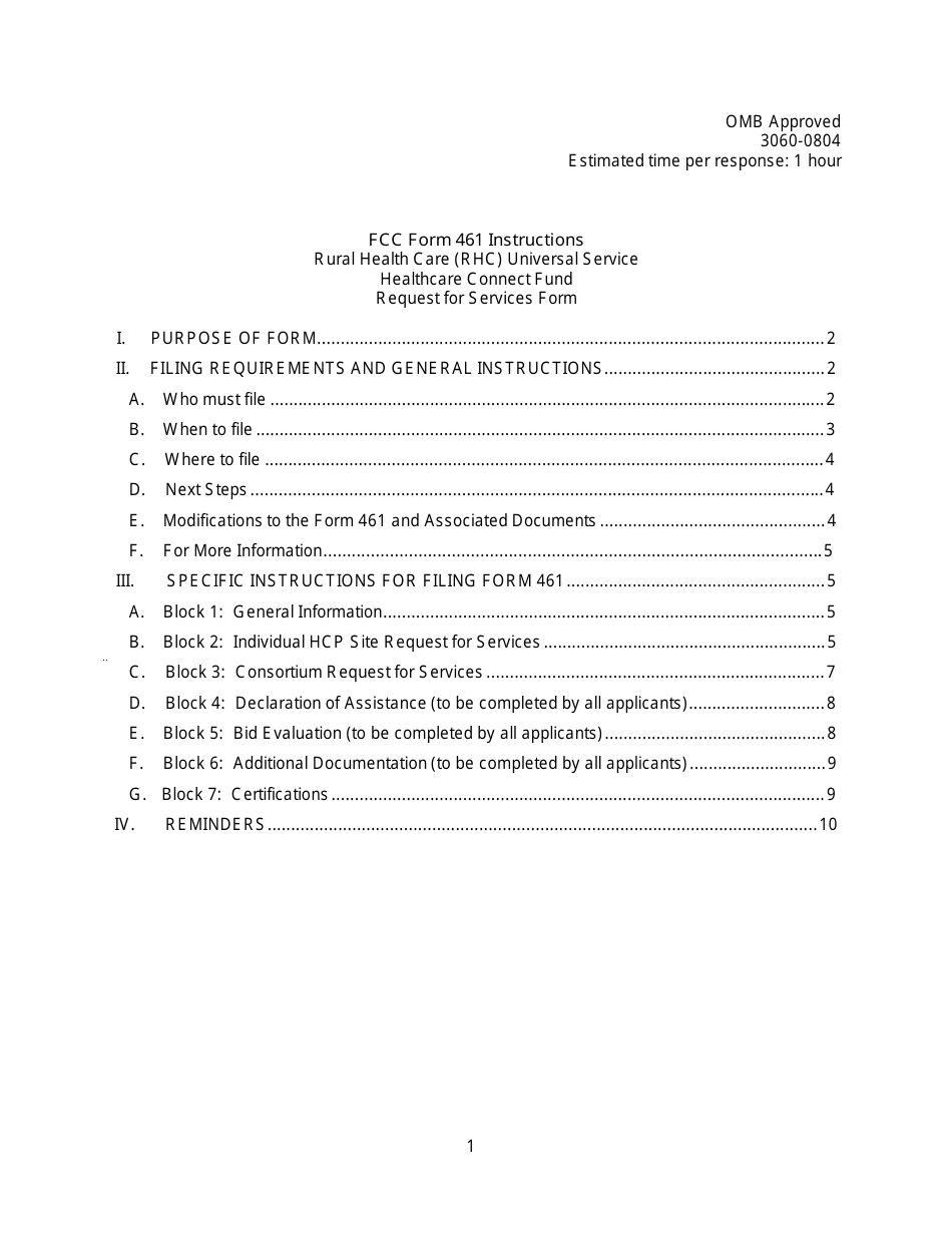 FCC Form 461 Rural Health Care (Rhc) Universal Service Healthcare Connect Fund Request for Services Form, Page 5