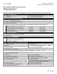 Document preview: FCC Form 462 Rural Health Care (Rhc) Universal Service. Healthcare Connect Fund. Funding Request Form