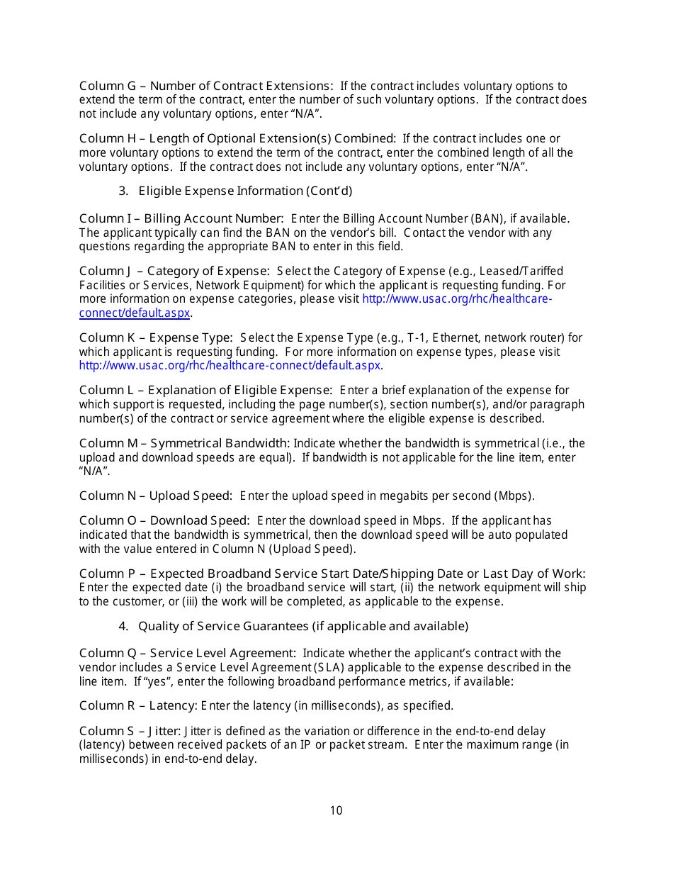 FCC Form 462 Rural Health Care (Rhc) Universal Service. Healthcare Connect Fund. Funding Request Form, Page 15