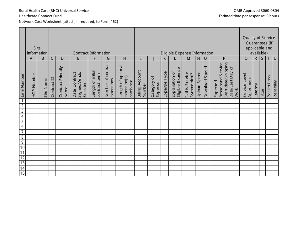 FCC Form 462 Rural Health Care (Rhc) Universal Service. Healthcare Connect Fund. Funding Request Form, Page 4