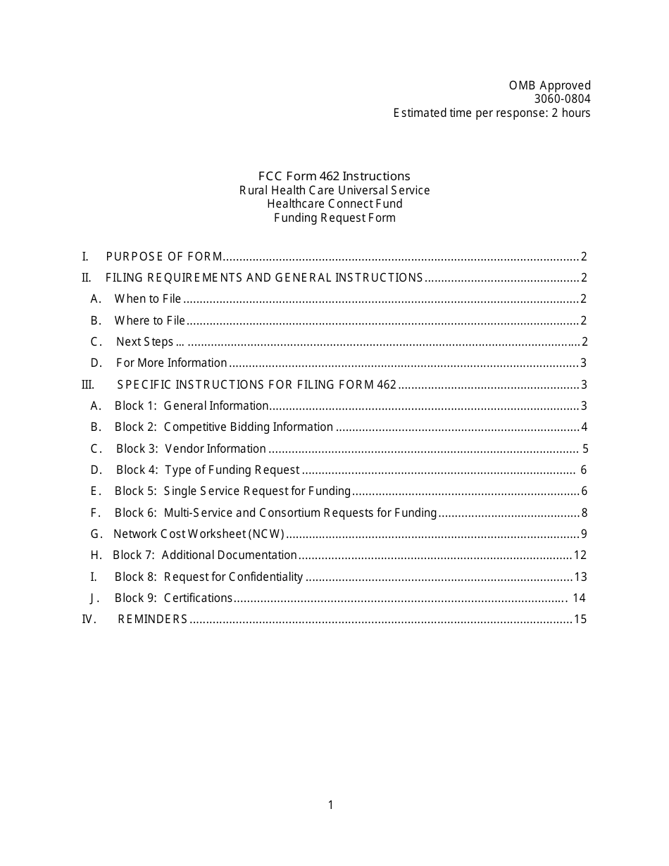 FCC Form 462 Rural Health Care (Rhc) Universal Service. Healthcare Connect Fund. Funding Request Form, Page 6