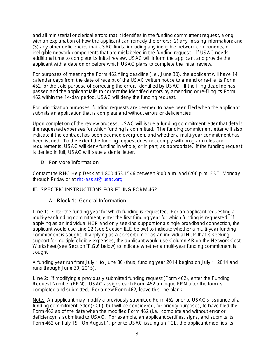 FCC Form 462 Rural Health Care (Rhc) Universal Service. Healthcare Connect Fund. Funding Request Form, Page 8