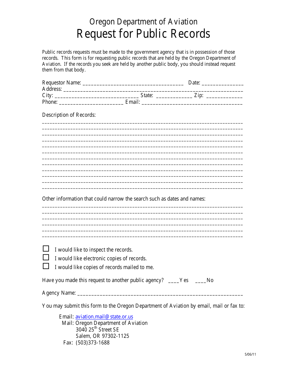 Records Request Form Template 7880