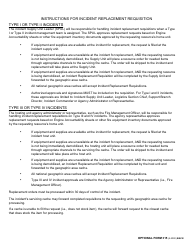 Optional Form 315 Incident Replacement Requisition, Page 2