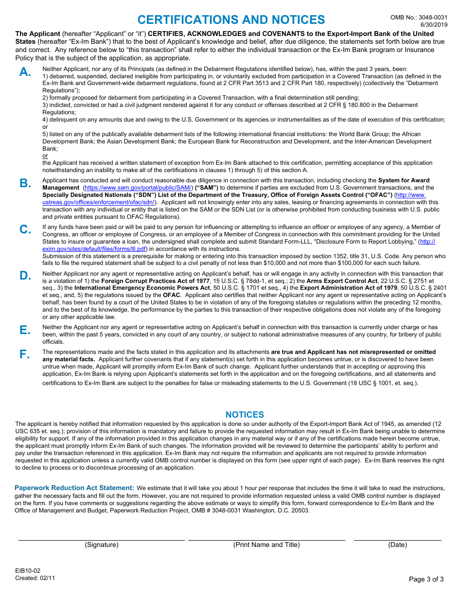 Form EIB10-02 Application for Express Insurance, Page 3
