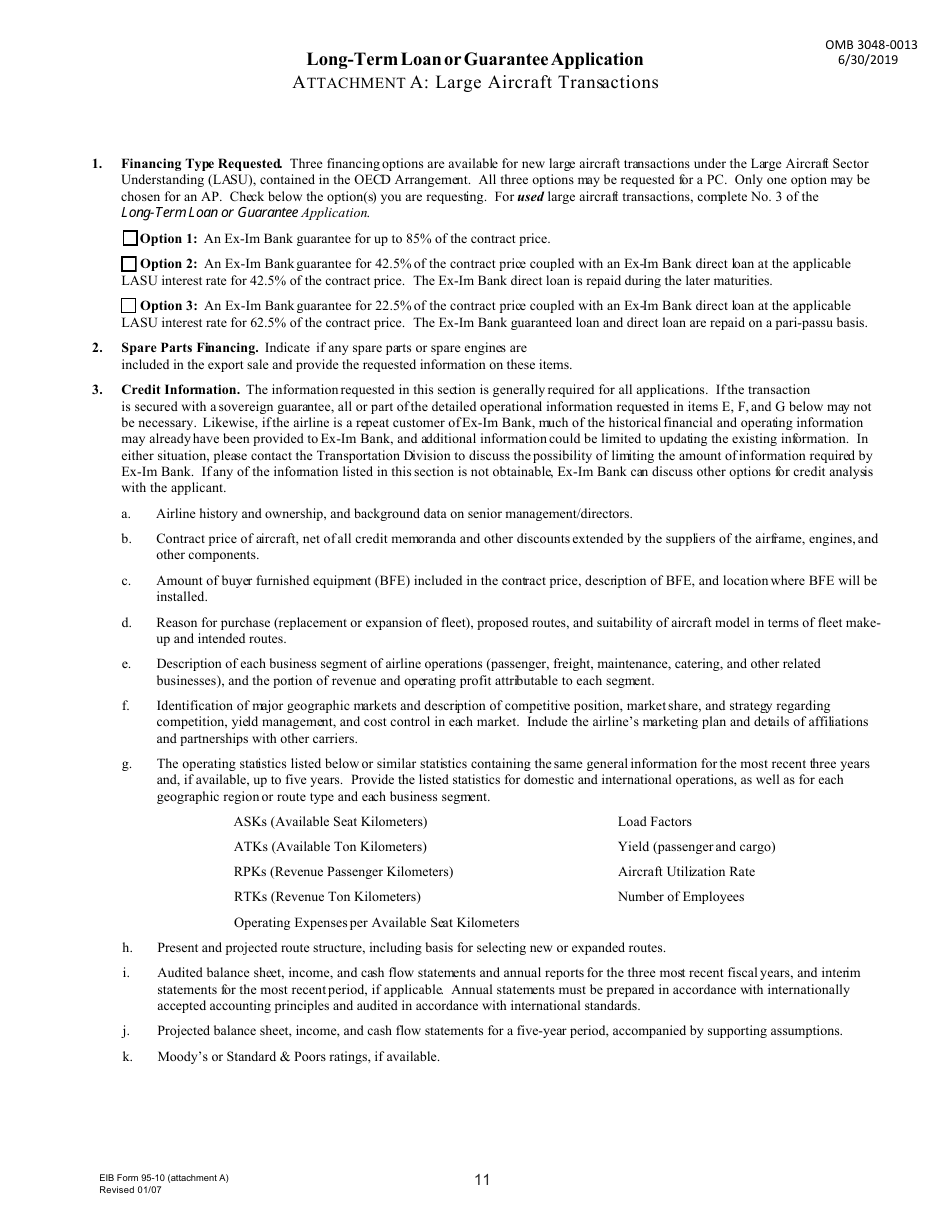 Application for Long-Term Loan or Guarantee, Page 11