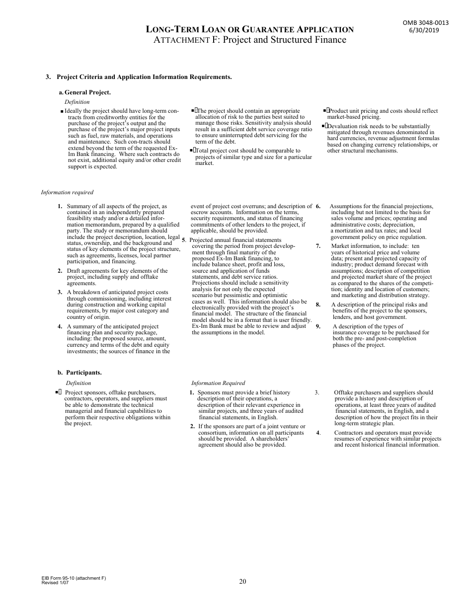 Application for Long-Term Loan or Guarantee, Page 20
