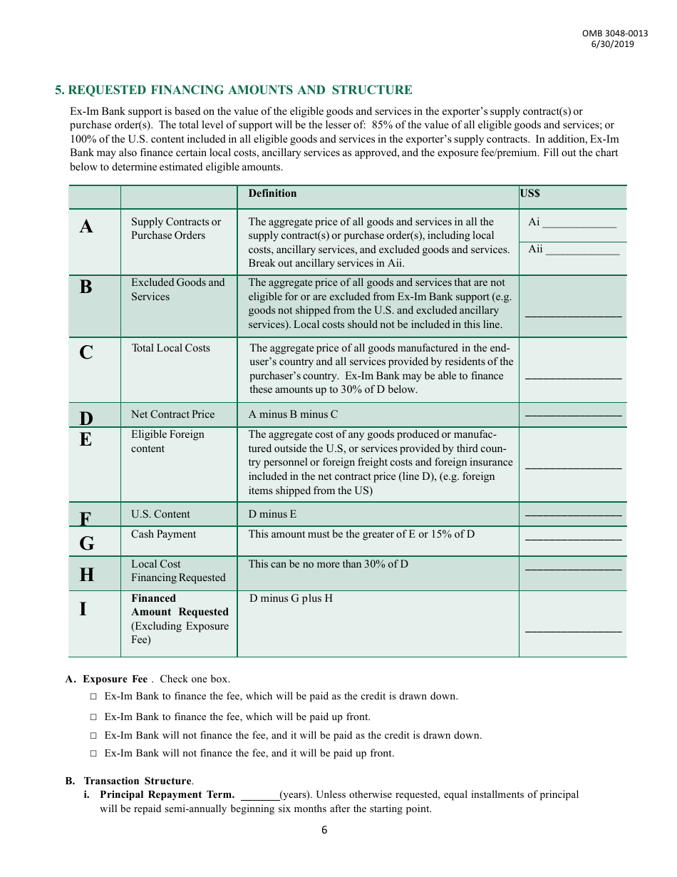 Application for Long-Term Loan or Guarantee, Page 6