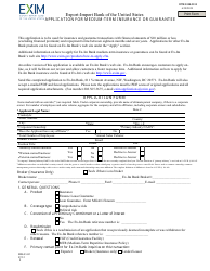 Form EIB-03-02 &quot;Application for Medium-Term Insurance or Guarantee&quot;
