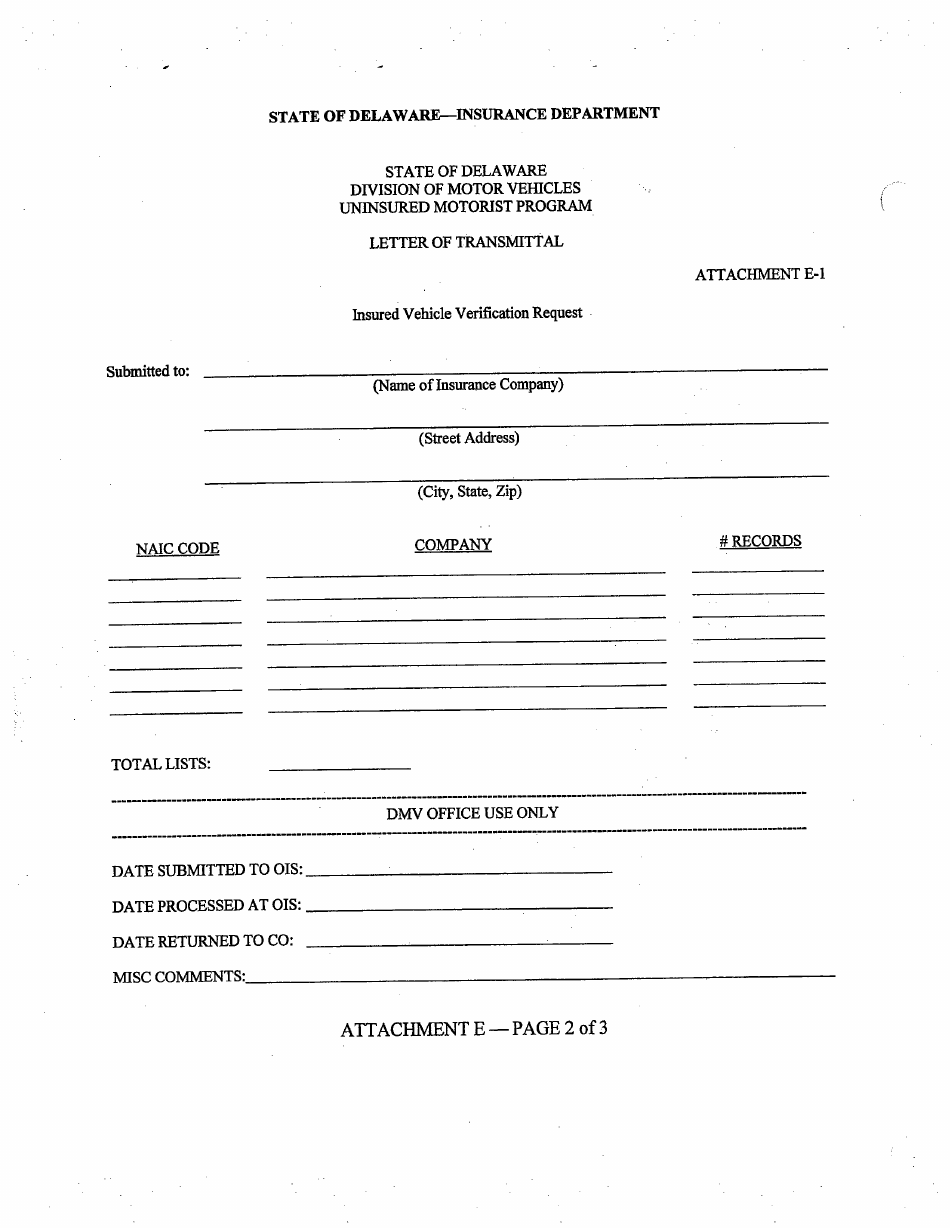 Form FR-4 Assigned Risk Insurance Certification Request - Delaware, Page 13