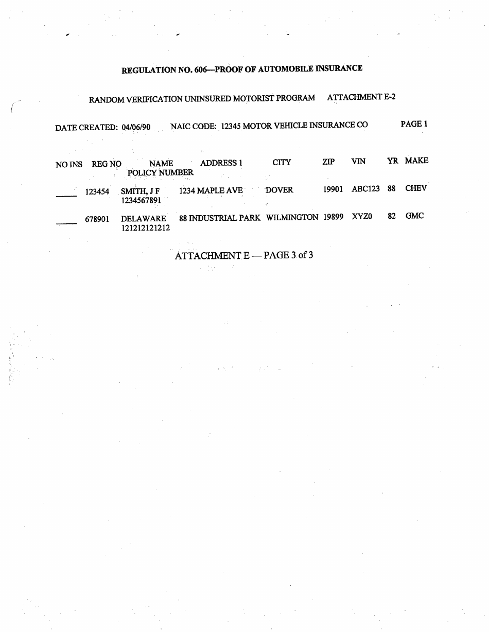 Form FR-4 Assigned Risk Insurance Certification Request - Delaware, Page 14