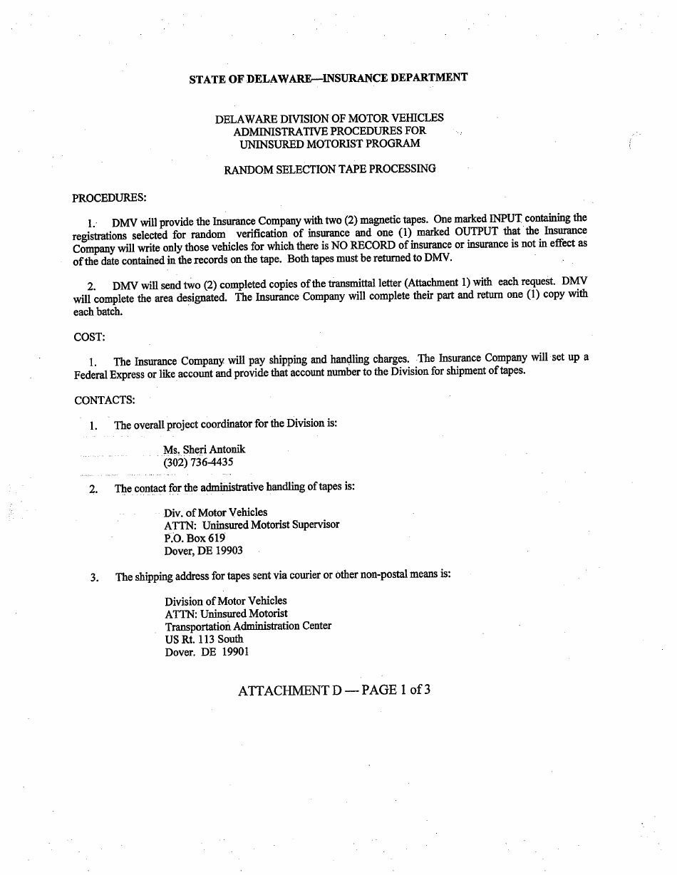 Form FR-4 Assigned Risk Insurance Certification Request - Delaware, Page 9