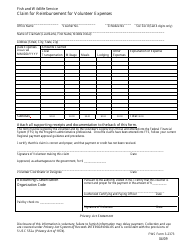 Document preview: FWS Form 3-2373 Claim for Reimbursement for Volunteer Expenses