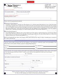 Document preview: Form CAT FF Request to Change Filing Frequency - Ohio