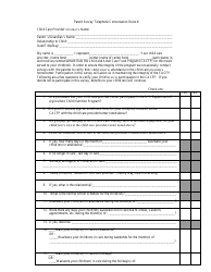 Document preview: Parent Survey Telephone Conversation Record