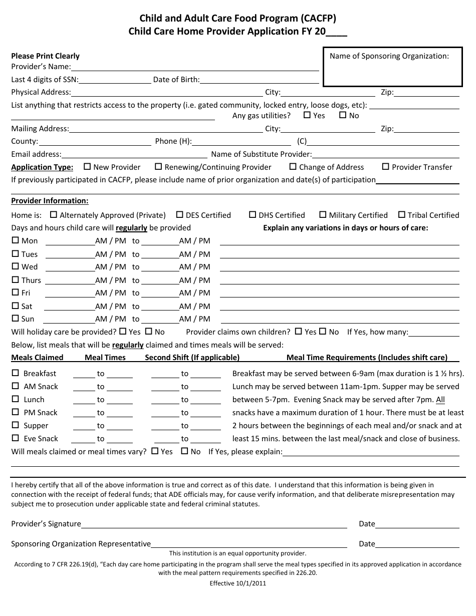 Child Care Home Provider Application Fill Out, Sign Online and