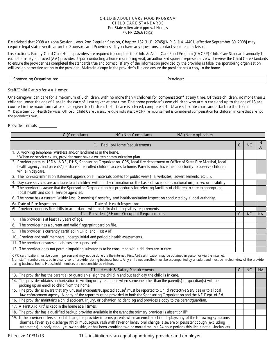 Child Care Standards Fill Out, Sign Online and Download PDF