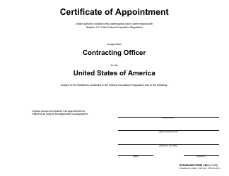 Document preview: Form SF-1402 Certificate of Appointment