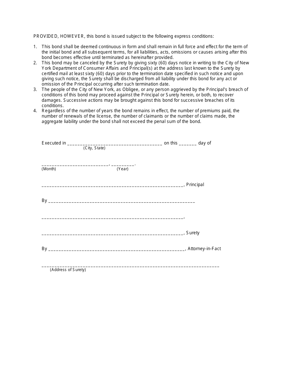 New York City Surety Bond Process Serving Agency - Fill Out, Sign ...