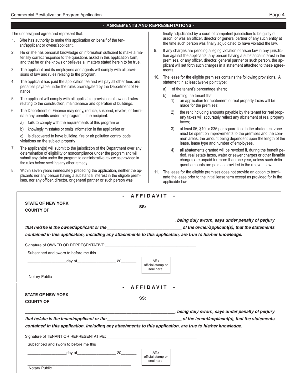 Commercial Revitalization Program Instructions - New York City, Page 8