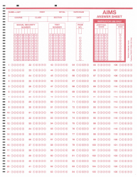 TRADOC Form 560 Aims Answer Sheet