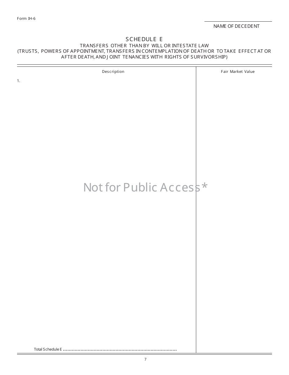 Form IH-6 Indiana Inheritance Tax Return - Indiana, Page 7