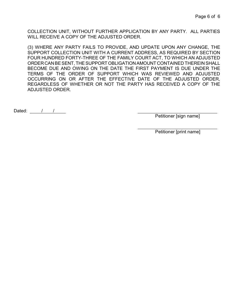 Instructions for a Midifcation of an Order of Support Petition - Nassau County, New York, Page 9