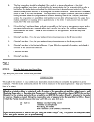 Instructions for a Custody/Visitation Petition - Nassau County, New York, Page 5