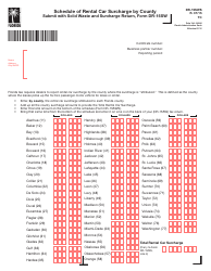 Form DR-15sws &quot;Schedule of Rental Car Surcharge by County&quot; - Florida