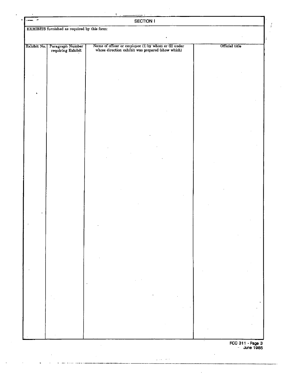 FCC Form 311 Application for Renewal of an International, or Experimental Broadcast Station License, Page 3