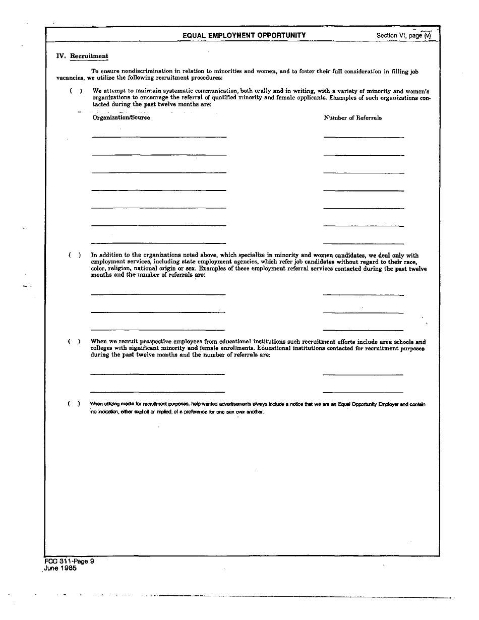 FCC Form 311 Application for Renewal of an International, or Experimental Broadcast Station License, Page 9