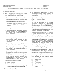Document preview: FCC Form 302-DTV Application for Digital Television Broadcast Station License