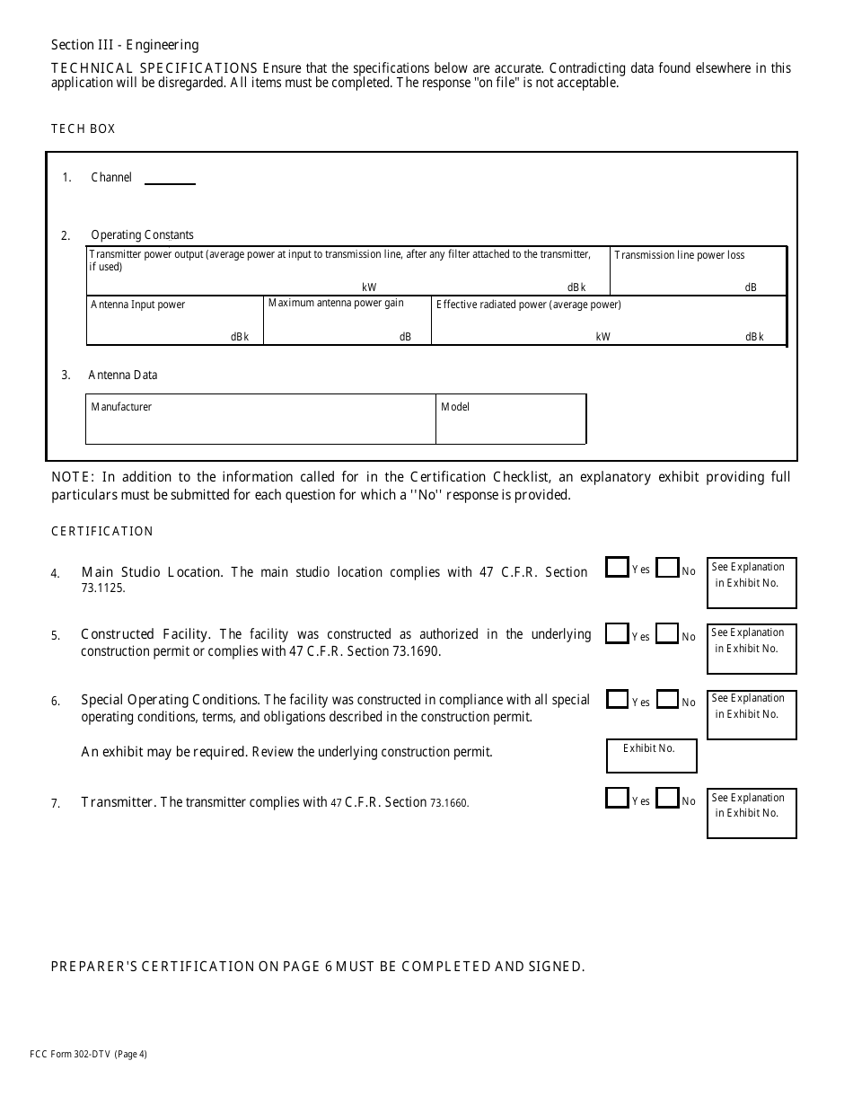 FCC Form 302-DTV Application for Digital Television Broadcast Station License, Page 11