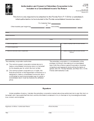 Document preview: Form F-1122 Authorization and Consent of Subsidiary Corporation to Be Included in a Consolidated Income Tax Return - Florida
