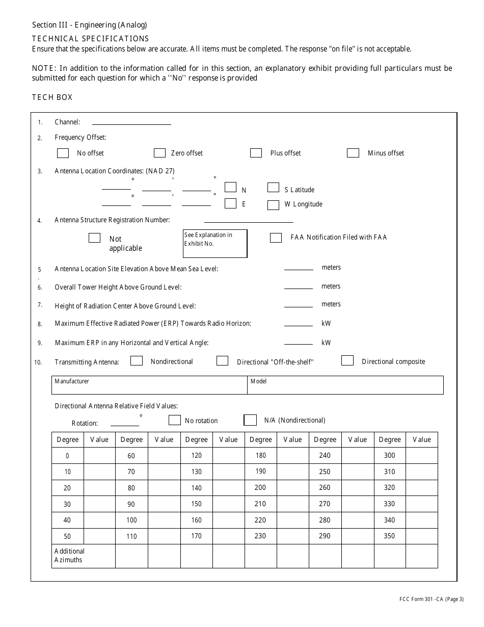 FCC Form 301-CA Application for Authority to Construct or Make Changes in a Class a Television Broadcast Station, Page 11
