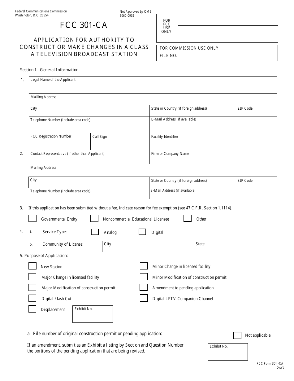 FCC Form 301-CA Application for Authority to Construct or Make Changes in a Class a Television Broadcast Station, Page 9