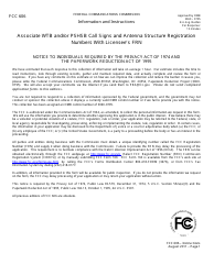 FCC Form 606 Associate Wtb and/or Pshsb Call Signs and Antenna Structure Registration Numbers With Licensee&#039;s Frn