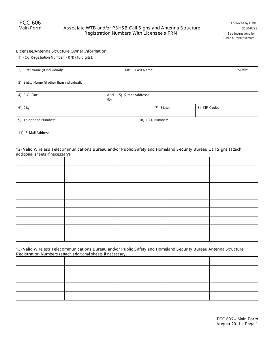 FCC Form 606 Associate Wtb and / or Pshsb Call Signs and Antenna Structure Registration Numbers With Licensees Frn, Page 3