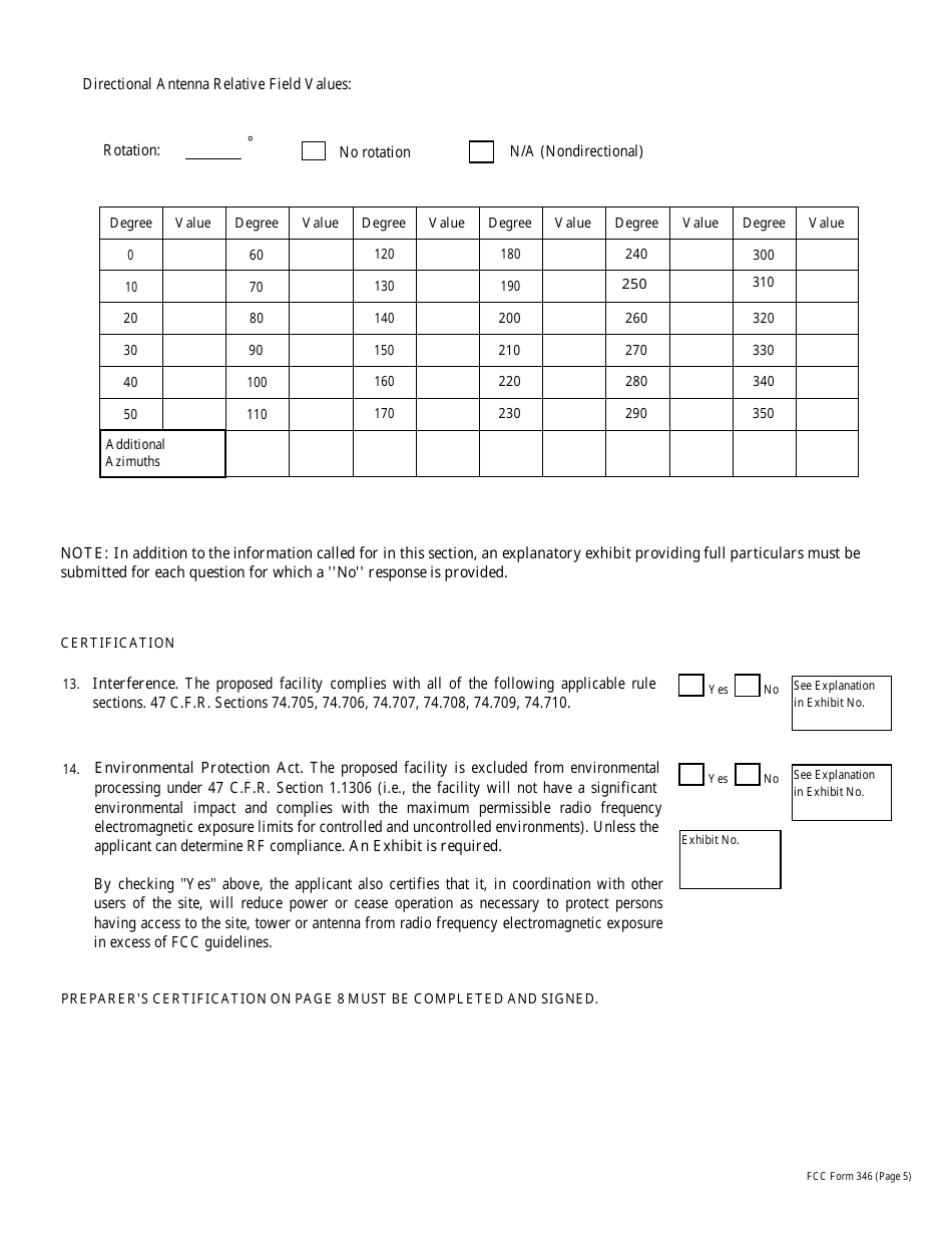 FCC Form 346 Application for Authority to Construct or Make Changes in a Low Power Tv, Tv Translator or Tv Booster Station, Page 14