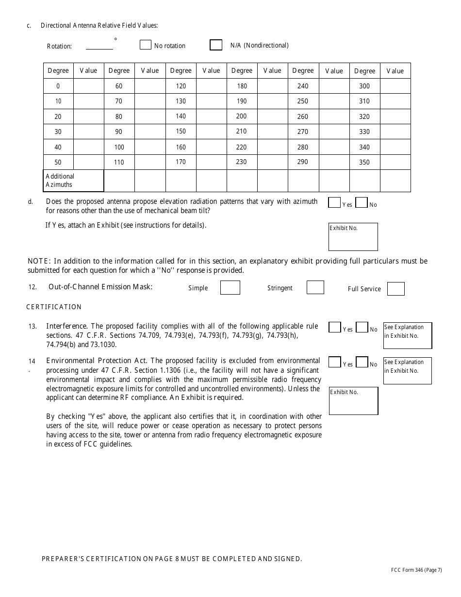 FCC Form 346 Application for Authority to Construct or Make Changes in a Low Power Tv, Tv Translator or Tv Booster Station, Page 16