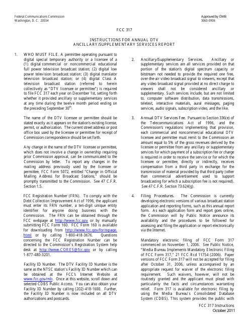 FCC Form 317  Printable Pdf