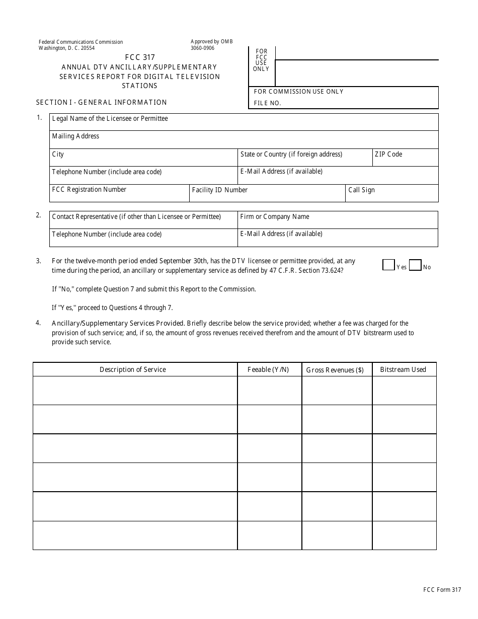 FCC Form 317 Annual Dtv Ancillary / Supplementary Services Report for Digital Television Stations, Page 3