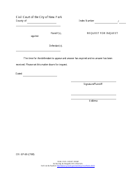 Document preview: Form CIV-GP-68-i Request for Inquest - New York